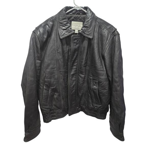 London Fog Other - Vintage 90's y2k London Fog Men's Leather Bomber Jacket Size L